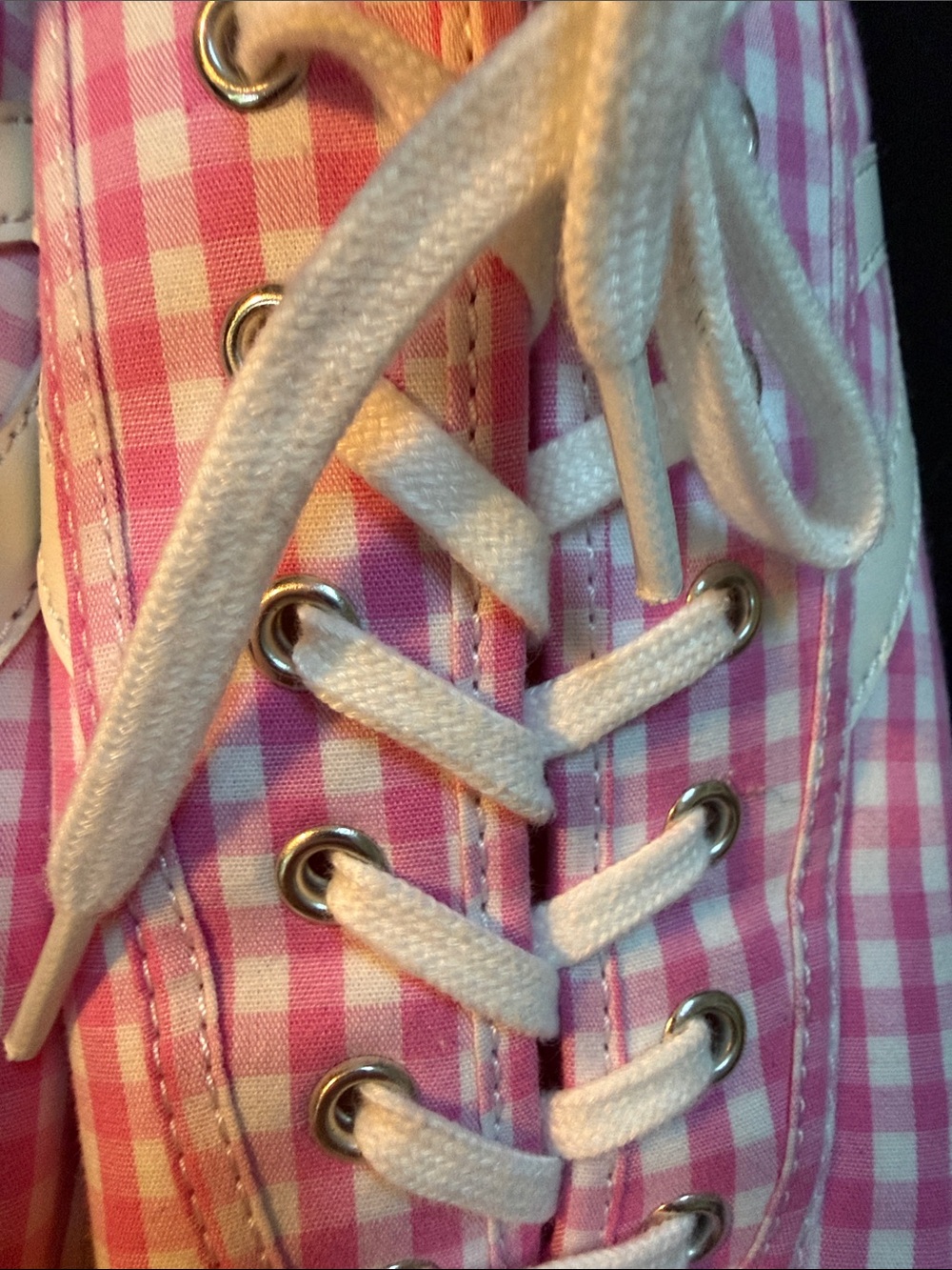 Tretorn Pink Gingham Canvas Sneakers - Picture 3 of 14